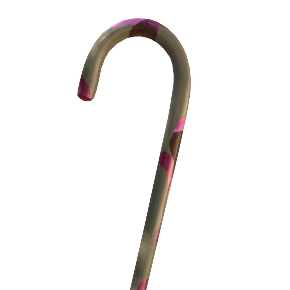 Hand painted Camo Pink, Wooden walking cane